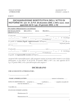 DICHIARAZIONE SOSTITUTIVA DELL`ATTO DI DICHIARANO