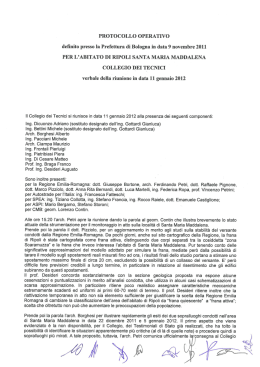 Verbale riunione tecnica 11 gennaio 2012