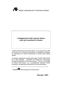 L`atteggiamento delle imprese italiane verso gli investimenti