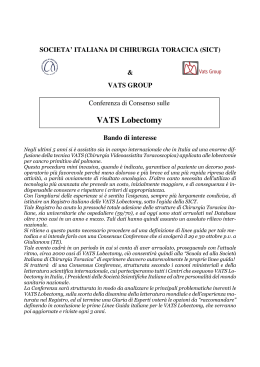 VATS Lobectomy - SICT – Società Italiana di Chirurgia Toracica
