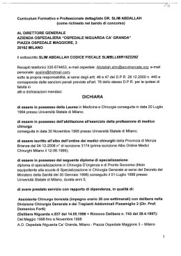 Curriculum Formativo e Professionale dettagliato DR. SLIM