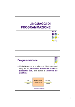 linguaggi di programmazione - Ingegneria Informatica e delle