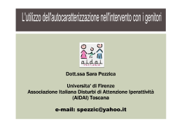 Dott.ssa Sara Pezzica Universita` di Firenze Associazione