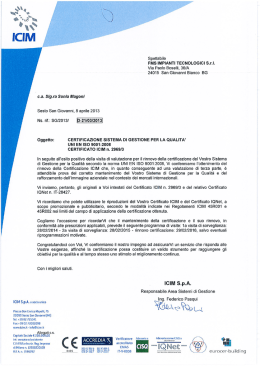 ICIM S.P.A. a socio unico - FMS Impianti Tecnologici s.r.l.