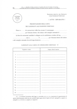 Modello presentazione della lista dei candidati