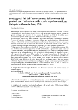 Sondaggio ai fini dell `accertamento della volont&agrave; dei