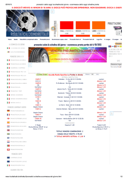 SCHEDINA DEL GIORNO - Risultaticalcioindiretta.it