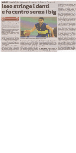 Iseo stringe i denti e fa centro