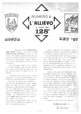 "L`Allievo" numero 3 con il supplemento "Azziun"