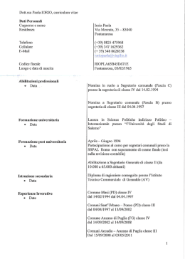 Curriculum Dott.ssa Paola IORIO