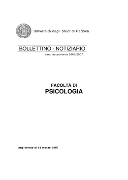 Informazioni generali - Scuola di Psicologia