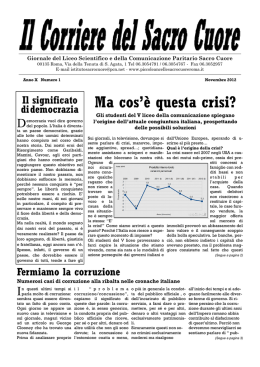 Ma cos`&egrave; questa crisi? - Piccole Ancelle del Sacro Cuore