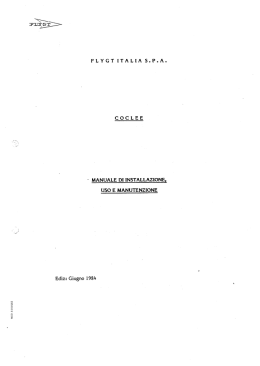 FLYGT ITALIA S.P.A. COCLEE " MANUALE DI INSTALLAZIONE