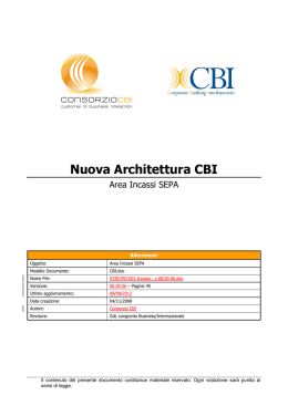 Nuova Architettura CBI - Area incassi