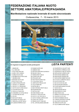 consulta il programma - Federazione Italiana Nuoto