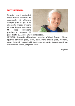 BOTTELLI STEFANIA Stefania, segni particolari: capelli bianchi. I