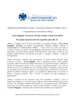 Scarica il comunicato in PDF - Unione del Commercio di Milano