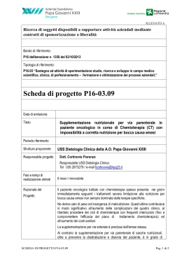 Scheda di progetto P16-03.09 - Ospedale Papa Giovanni XXIII