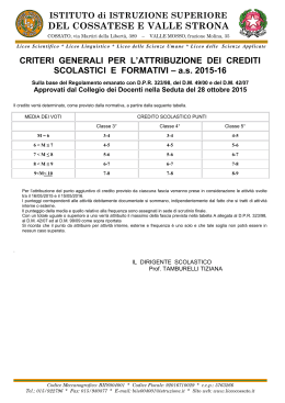 All. 6: TABELLA PER L`ATTRIBUZIONE DEL CREDITO SCOLASTICO