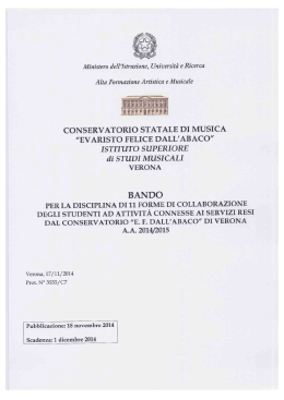 Il bando - Conservatorio di Verona