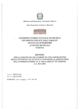 ALLEGATO: Bando 150 - Conservatorio di Verona