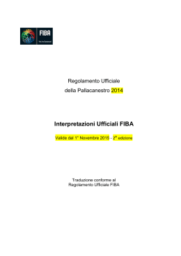 Interpretazione del regolamento FIBA 01.11.15modificato il 13