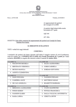 Nomina provvisoria rappresentanti Consigli di Classe