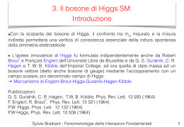 3. Il bosone di Higgs SM: Introduzione