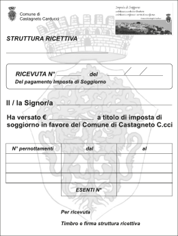 STRUTTURA RICETTIVA - Comune di Castagneto Carducci