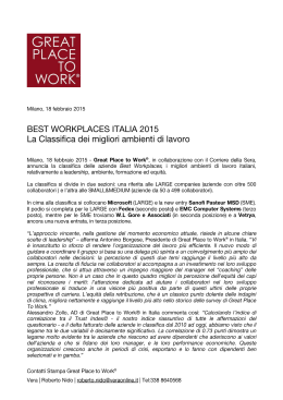 Comunicato Stampa Best Workplaces Italia 2015
