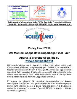 Volley Land 2016 Del Monte® Coppa Italia SuperLega Final Four