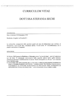 CURRICULUM VITAE DOTT.SSA STEFANIA SECHI