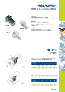 PORTAGOMMA HOSE CONNECTORS SFIATO VENT