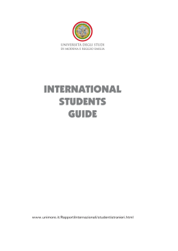 International Students Guide.pmd - Università degli studi di Modena