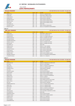LISTA PARTECIPANTI - Meeting Arcobaleno AtleticaEuropa