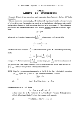 Cap. 3 - Limiti di successioni