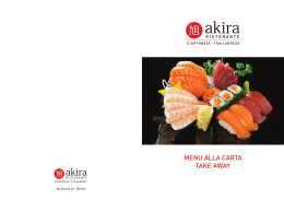 MENU ALLA CARTA TAKE AWAY - Akira ristorante viterbo