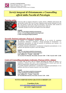 Servizi Integrati di orientamento di Facolt&agrave;