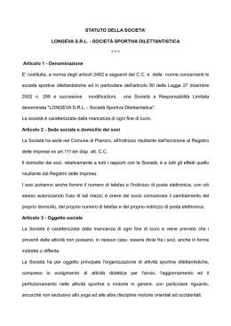 STATUTO DELLA SOCIETA` LONGEVA S.R.L.