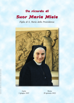 Suor Maria Miele - Figlie di Santa Maria della Provvidenza