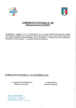 N&deg; 3 C.U.N.192 L.N.D.: Abbrev. termini procedurali Fase Finale