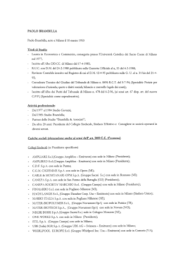 PAOLO BRAMBILLA Paolo Brambilla, nato a Milano