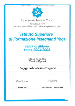 Istituto Superiore Formazione Insegnanti di Yoga