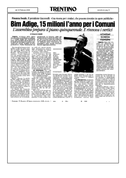 Rassegna Stampa - Federazione Trentina della Cooperazione