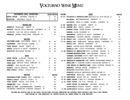 VOLTURNO WINE MENU