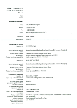 formato europeo per il curriculum vitae informazioni personali
