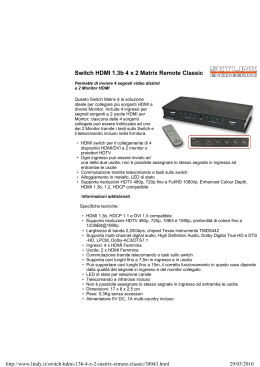 Switch HDMI 1.3b 4 x 2 Matrix Remote Classic