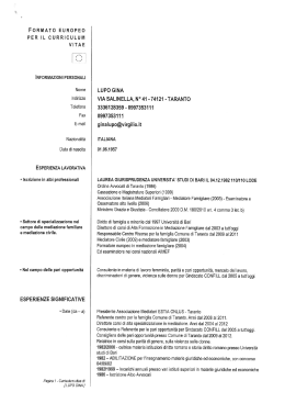 Curriculum Vitae - Studio Legale Gina Lupo