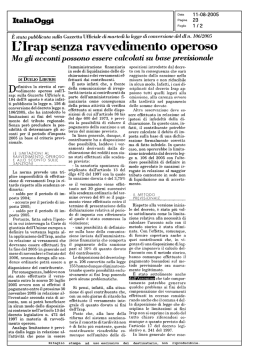 Italia Oggi, 11 agosto 2005