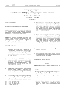 Decisione della Commissione, del 25 giugno 2010, che modifica la